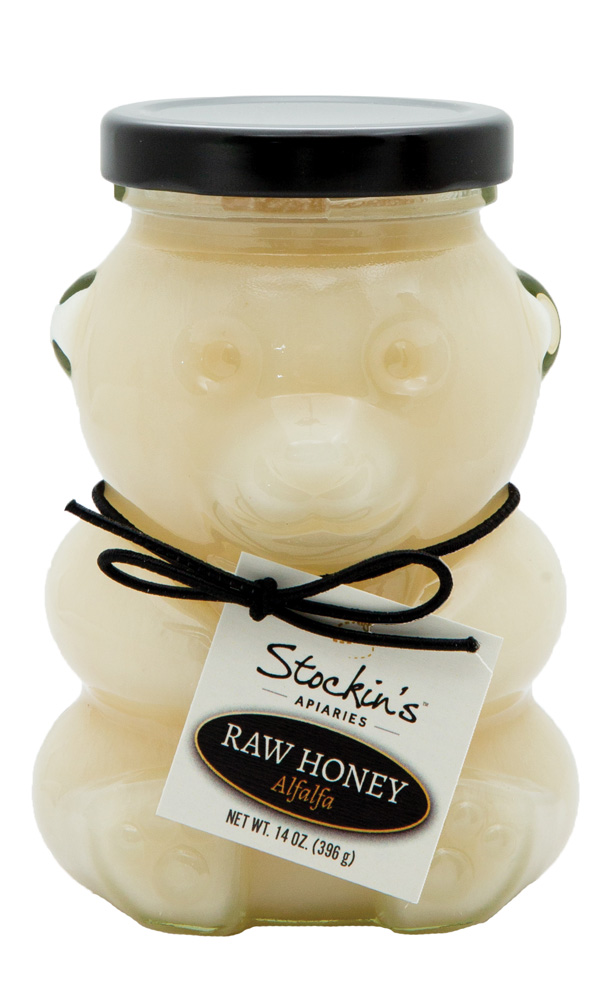 14 oz Raw Honey Bear Jar - Alfalfa
